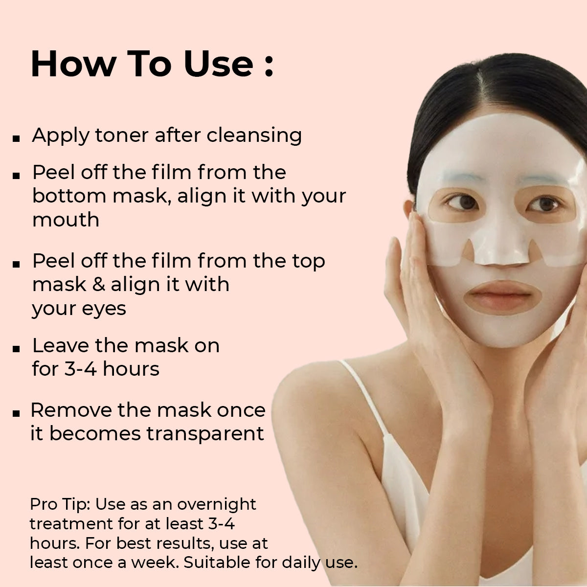 Overnight Korean Glass Skin Face Mask With Real Deep Bio-Collagen - 34G x 1