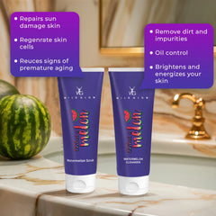 Watermelon Facial Cleanser + Scrub Combo For Deep Cleasing & Exfoliation (Pack of 2)