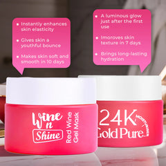 24K Gold Moisturizer & Red Wine Gel Mask Combo For Luminous Radiance