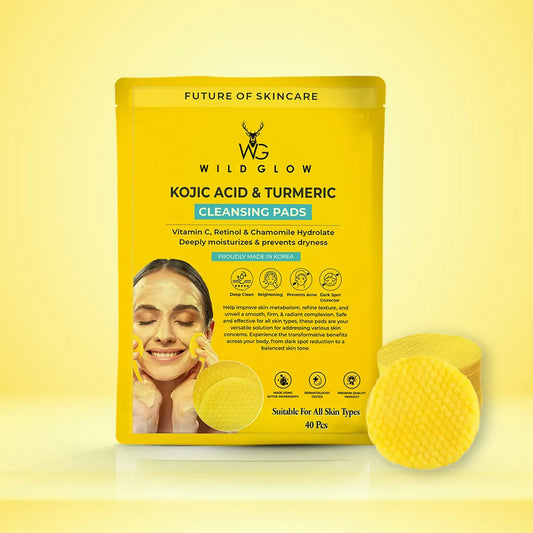 KOJIC ACID & TURMERIC KOREAN CLEANSING PADS - 40Pcs