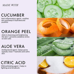 Exfoliating Water Toner With Cucumber & Orange Peel Extracts (100 ML)