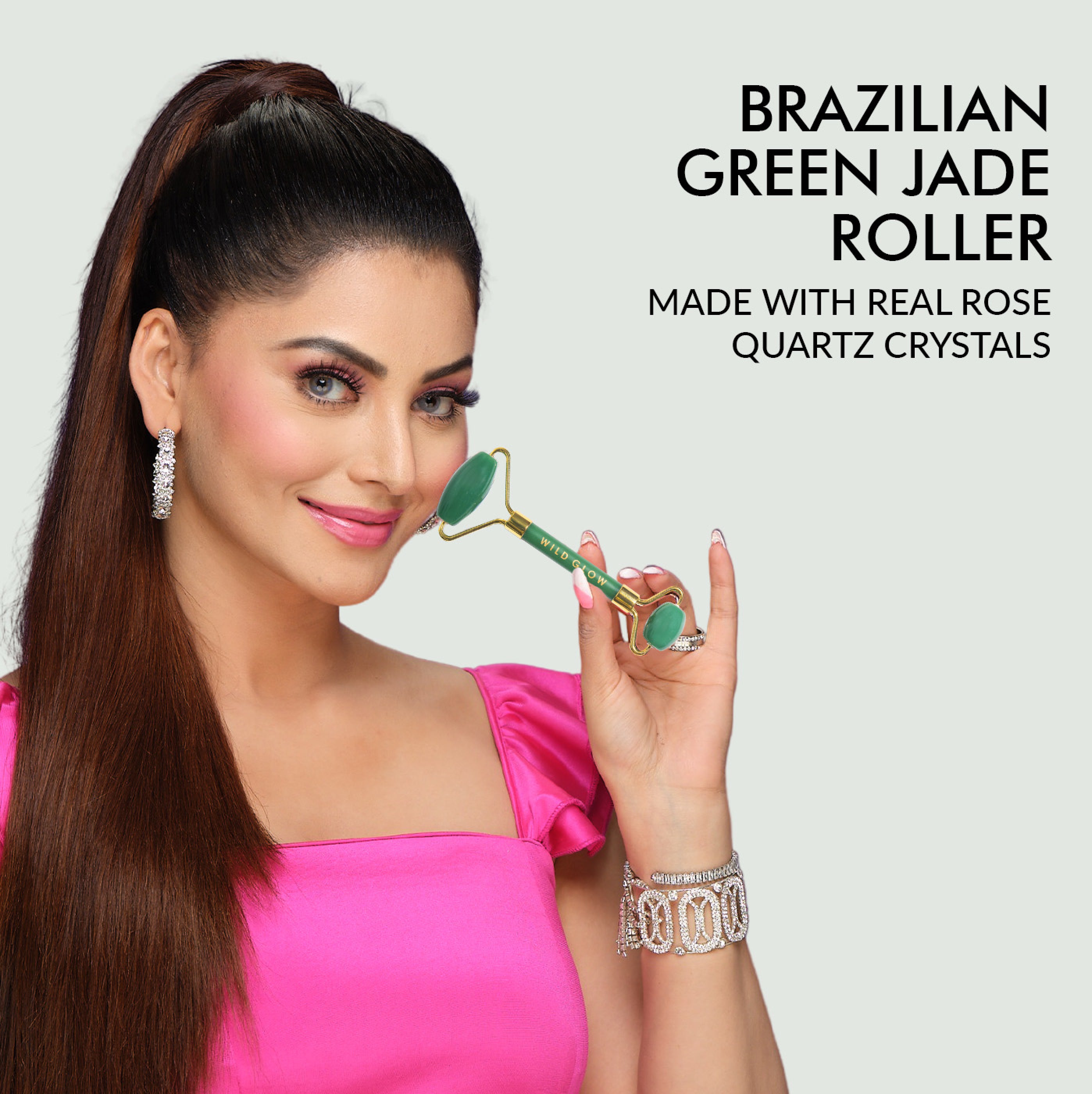 Brazilian Green Jade Face Roller at Best Price - Wildglow
