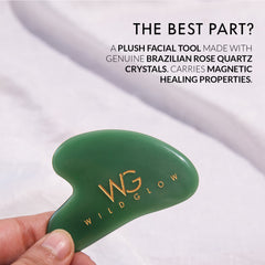 Brazilian Green Jade Gua Sha Stone For Facial Contours & Shaped Jawline