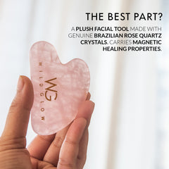 Brazilian Rose Quartz Gua Sha Stone For Facial Contours & Shaped Jawline